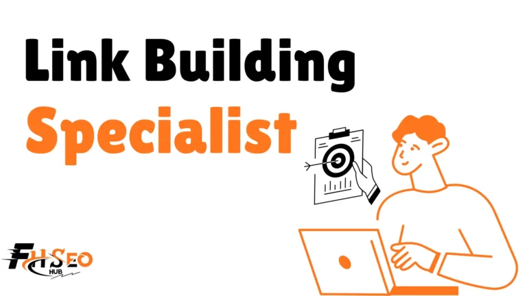 Infographic showing what a link building specialist does, including outreach steps, vetting criteria, and 2026 backlink strategies