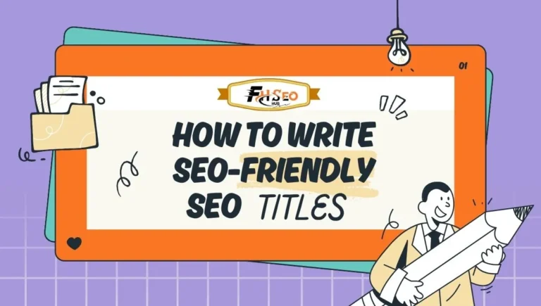 Infographic showing SEO titles examples and title tag templates by page type, with ideal character length and click-through rate tips