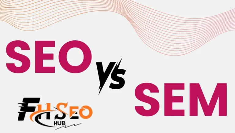 SEO and SEM comparison infographic showing organic search versus paid search strategies side by side