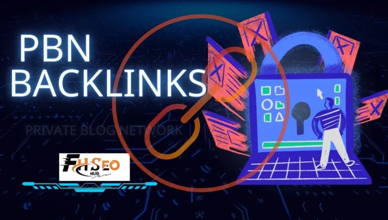 Infographic explaining PBN backlinks, showing a private blog network of sites linking to one money site, with warning signs and safer link alternatives