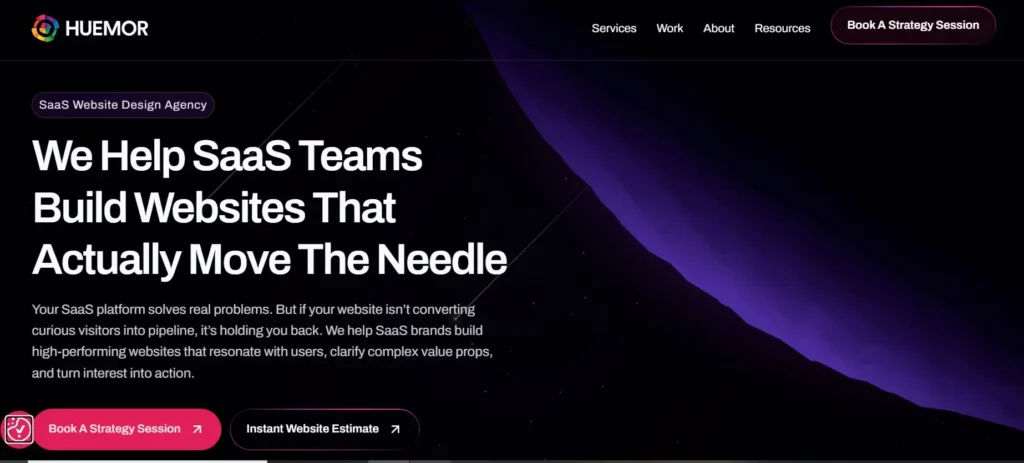  Huemor is a New York-based SaaS web design agency