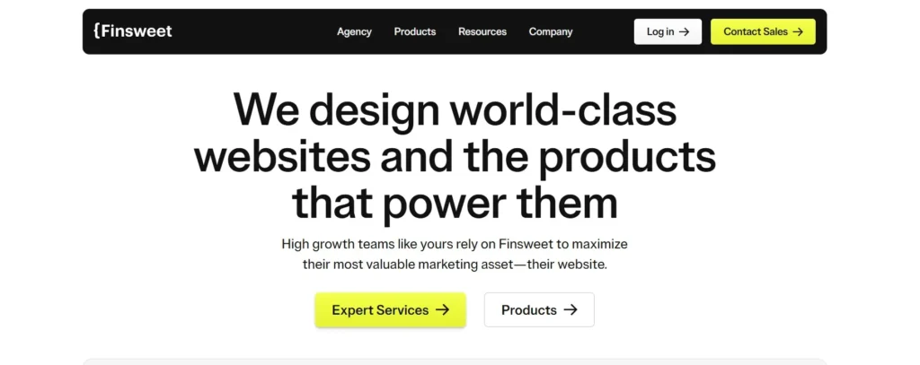  Finsweet is a specialized Webflow agency