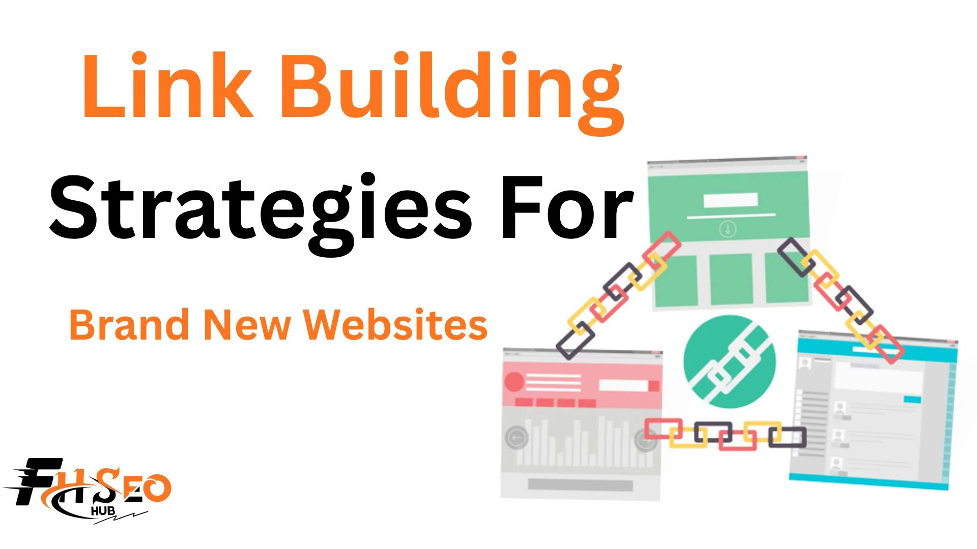 Infographic showing 10 link building strategies for brand new websites