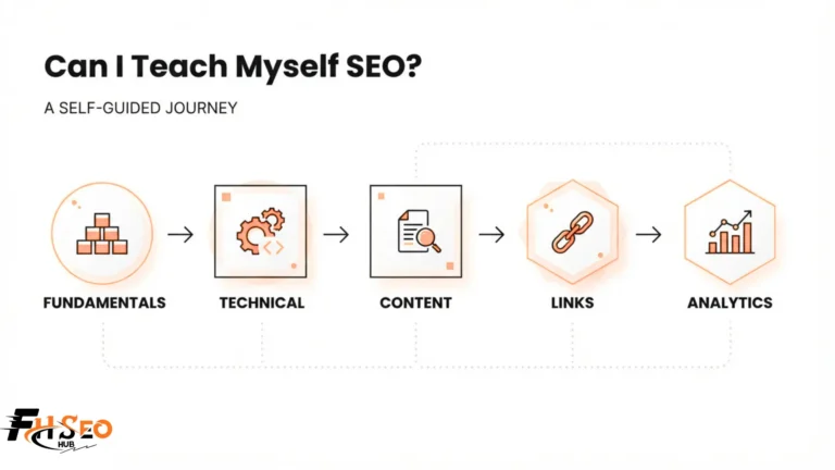 Roadmap showing how to teach yourself SEO from scratch including tools, resources, and timeline
