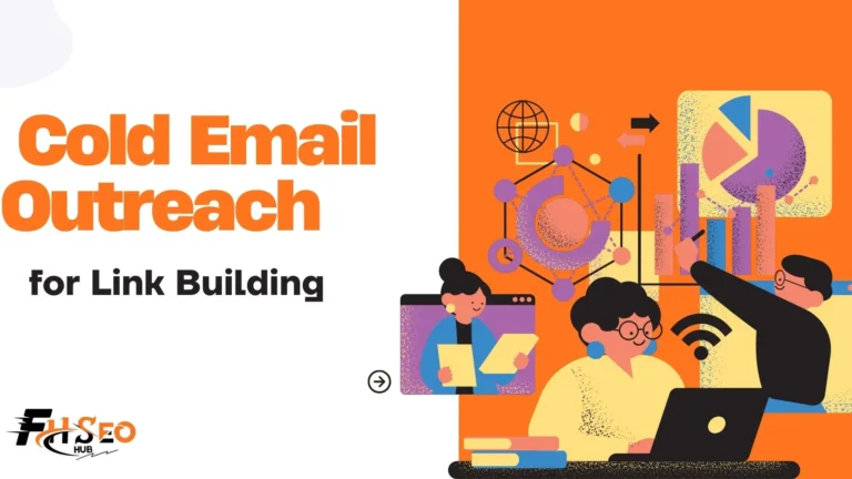 Diagram showing the cold email outreach process for link building from prospecting to placement
