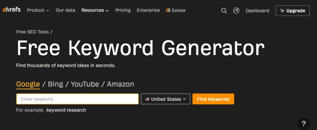 Free Keyword Research Tools (Keyword Generator & Difficulty Checker