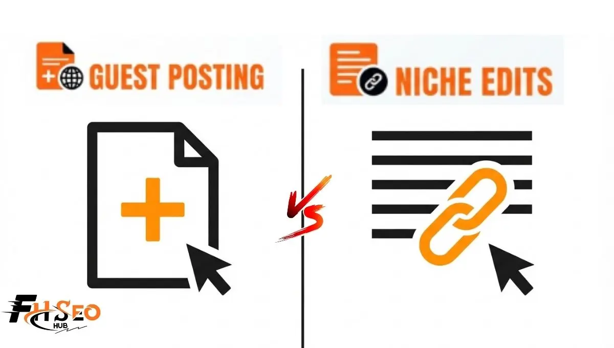 Comparison chart of guest posting versus niche edits showing cost, speed, and SEO differences