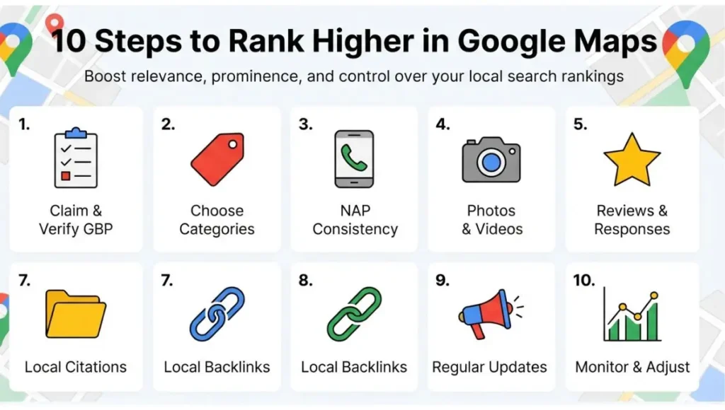 10 Steps to Rank Higher in Google Maps