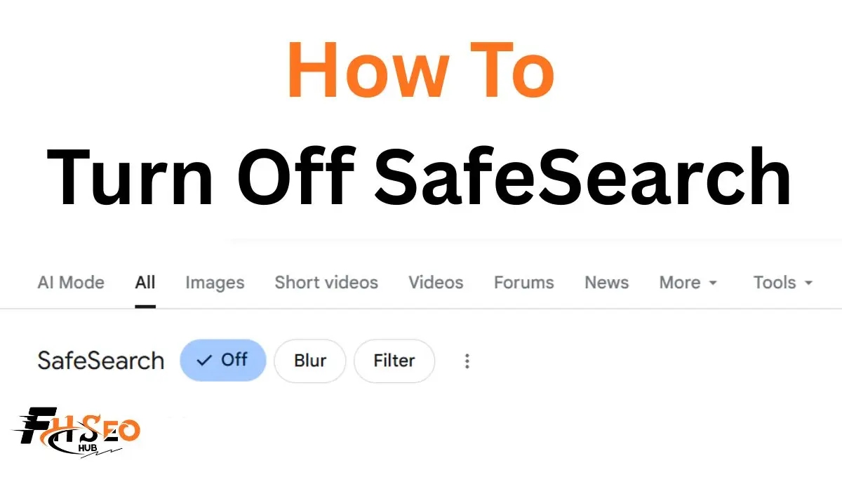 Google SafeSearch settings page showing Filter, Blur, and Off options