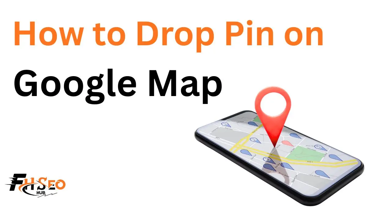 How to drop pin on Google Map showing a red dropped pin and location card on a phone screen