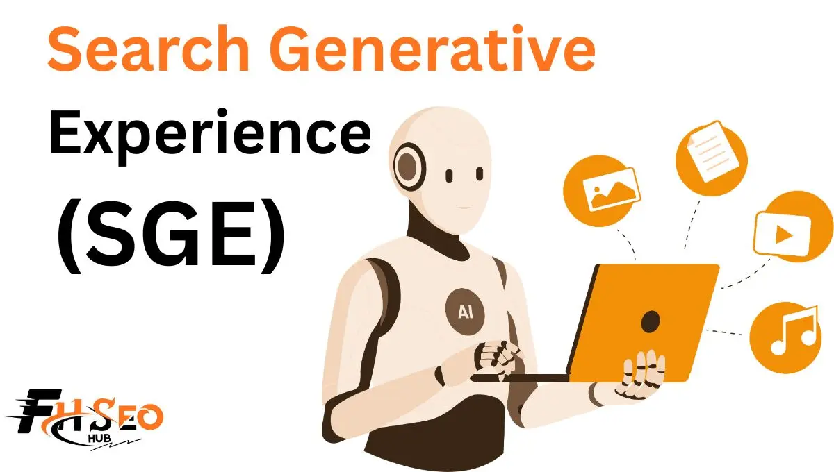 Diagram showing how Google Search Generative Experience (SGE), now AI Overviews, generates AI summaries with source citations in search results