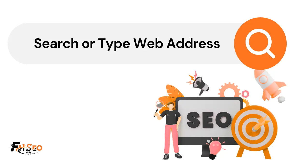 Browser address bar showing the search or type web address placeholder text in the omnibox