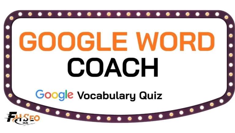 Google Word Coach vocabulary quiz panel appearing in mobile Google Search results